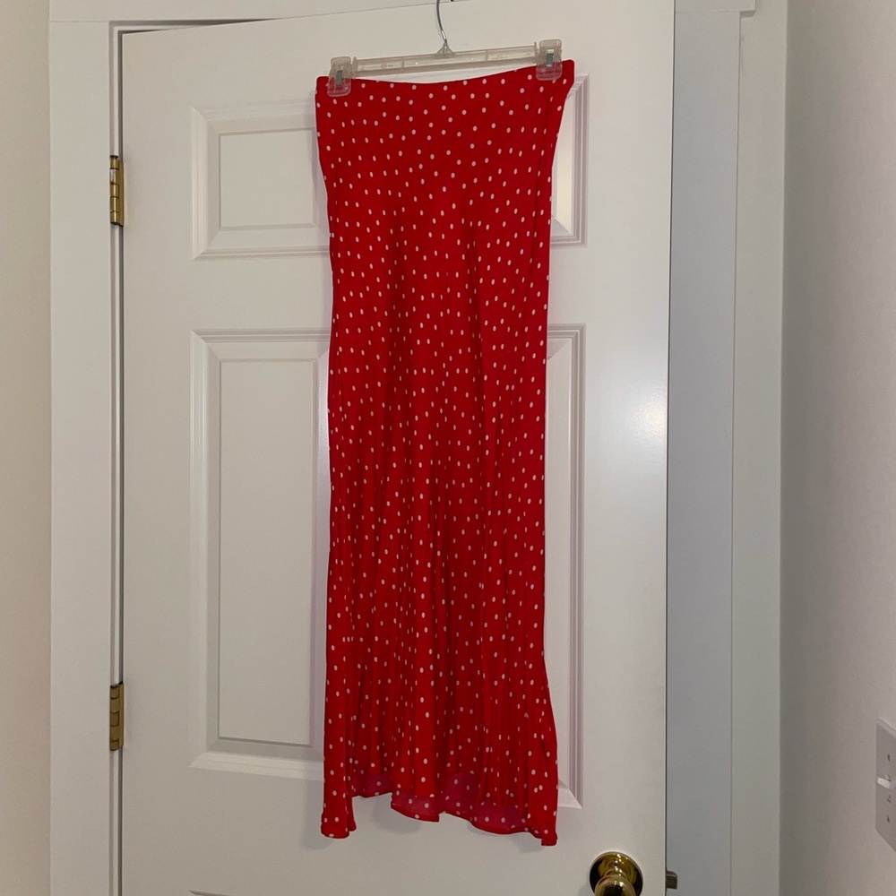 Polka dot silky skirt